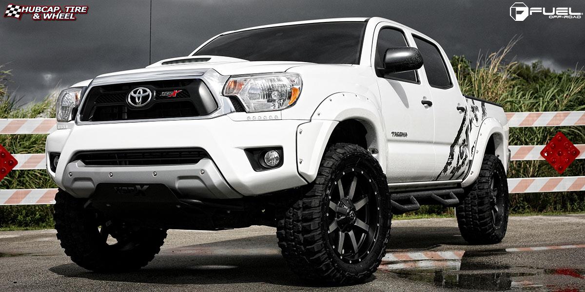 vehicle gallery/toyota tacoma fuel maverick d537 20X9 Matte Black & Machined Face wheels and rims