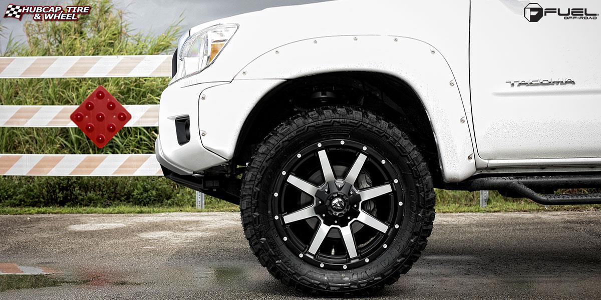 vehicle gallery/toyota tacoma fuel maverick d537 20X9 Matte Black & Machined Face wheels and rims