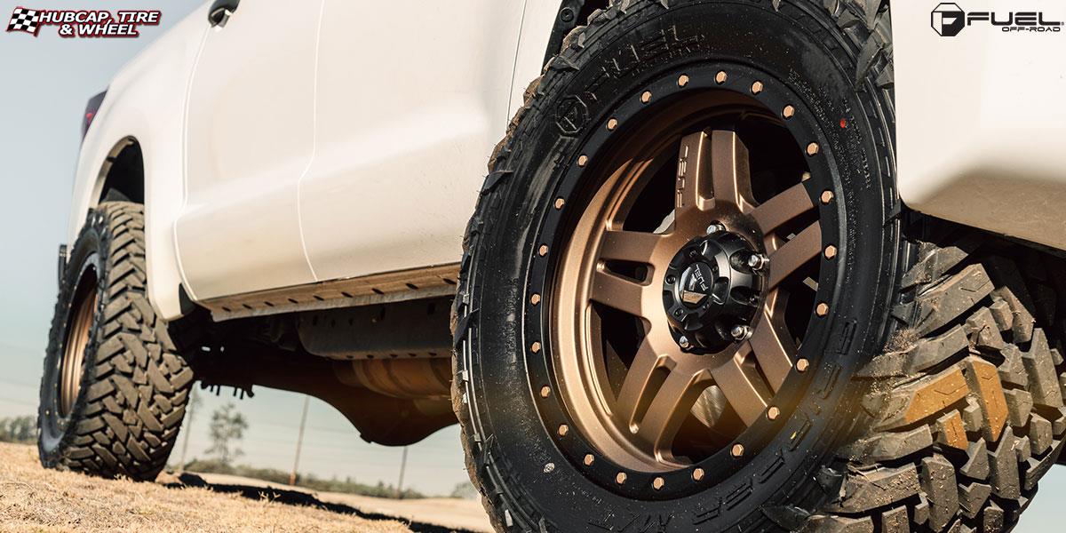 vehicle gallery/toyota tundra fuel anza d583 20X9  Matte Bronze w/ Black Ring wheels and rims