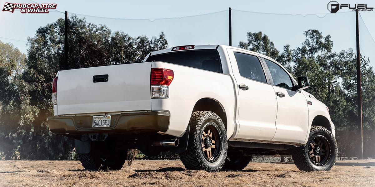 vehicle gallery/toyota tundra fuel anza d583 20X9  Matte Bronze w/ Black Ring wheels and rims