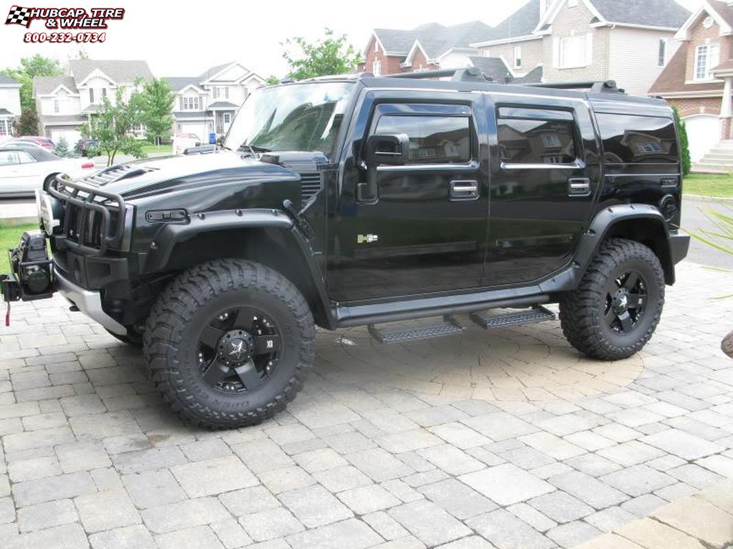 vehicle gallery/2008 hummer h2 xd series xd775 rockstar 20 inch  Matte Black wheels and rims