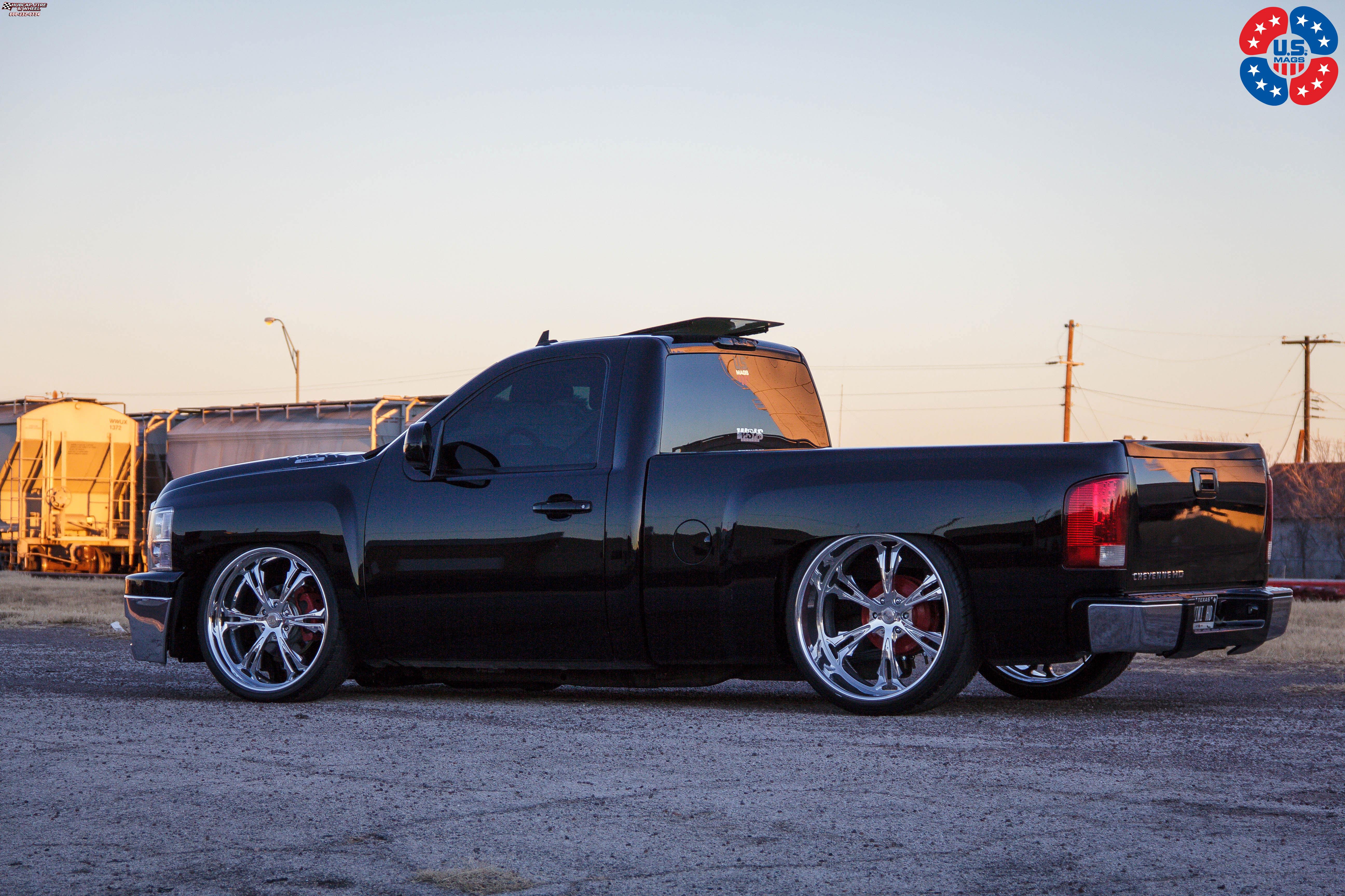 vehicle gallery/chevrolet silverado 1500 us mags cartel 6 u454 24X9  Polished wheels and rims