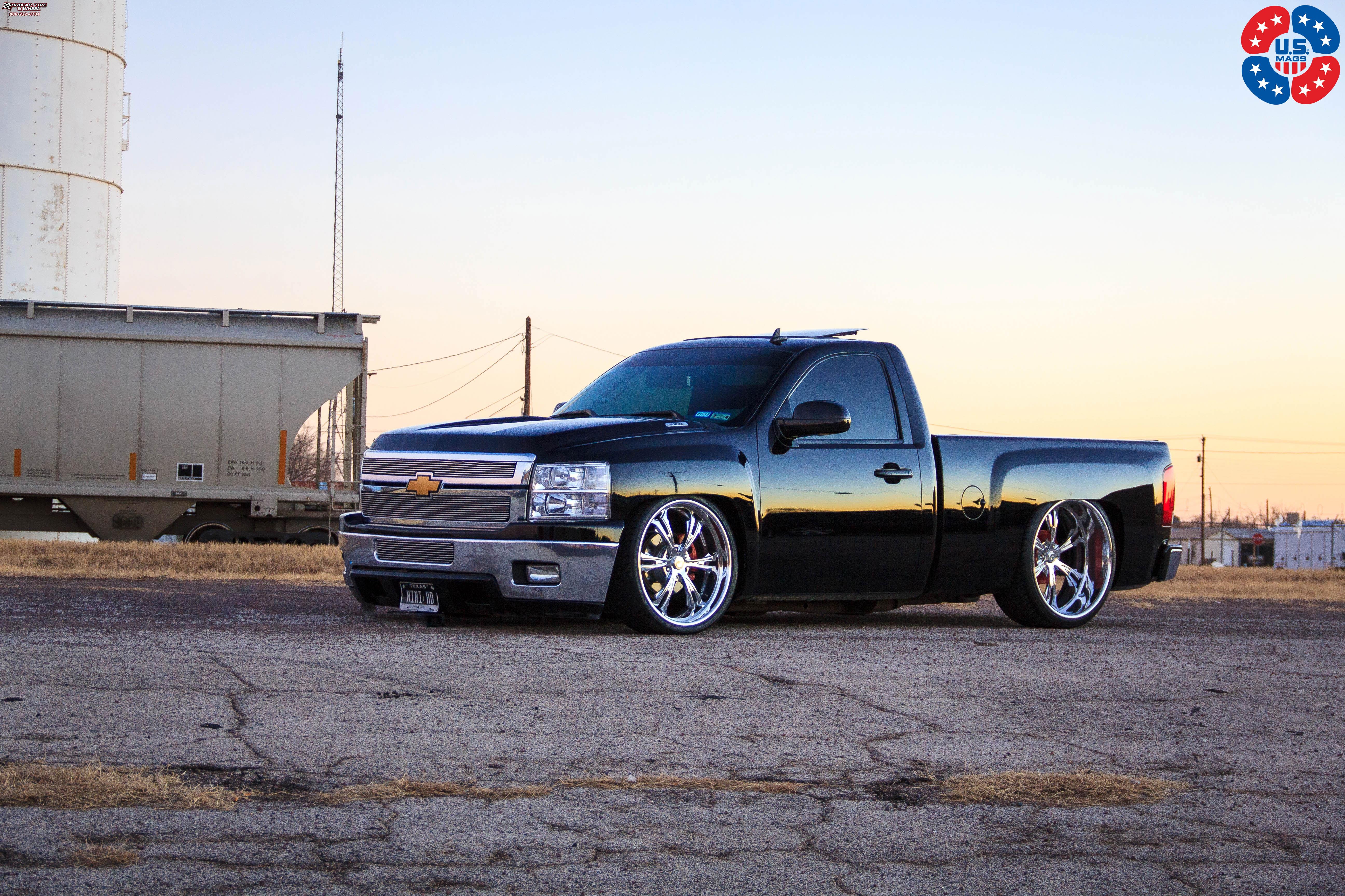 vehicle gallery/chevrolet silverado 1500 us mags cartel 6 u454 24X9  Polished wheels and rims