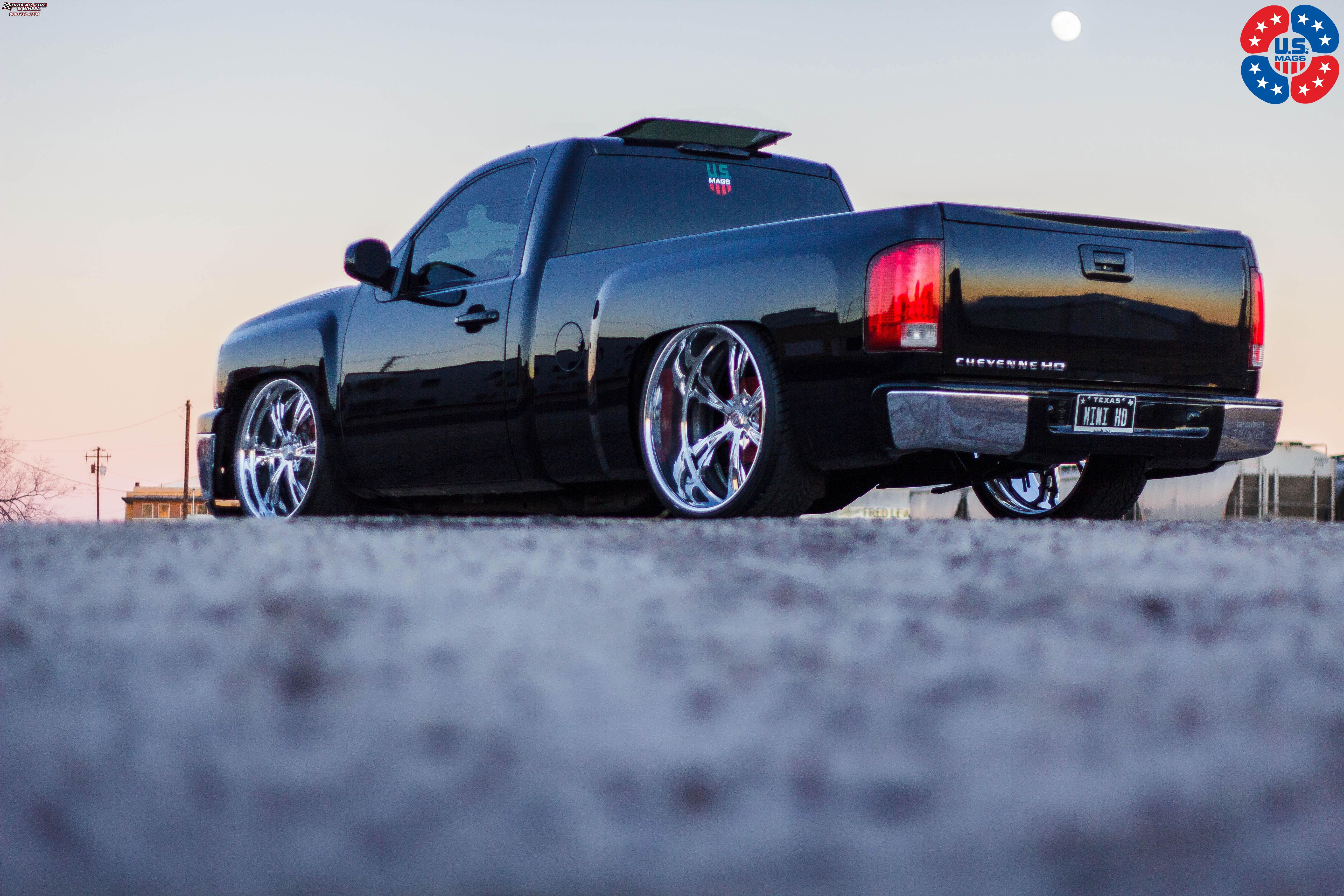 vehicle gallery/chevrolet silverado 1500 us mags cartel 6 u454 24X9  Polished wheels and rims