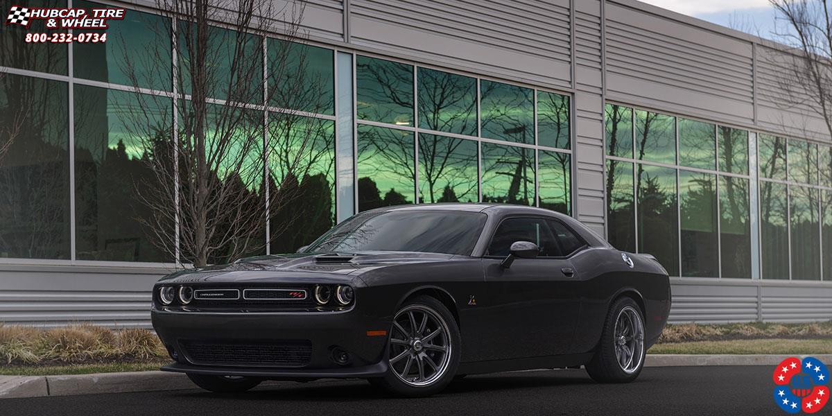 vehicle gallery/dodge challenger us mags rambler u111 20X9  Textured Gray w/ Diamond Cut Lip wheels and rims