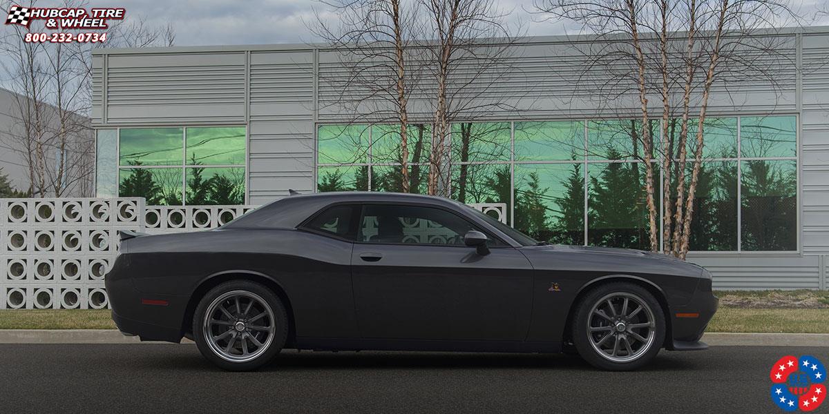 vehicle gallery/dodge challenger us mags rambler u111 20X9  Textured Gray w/ Diamond Cut Lip wheels and rims