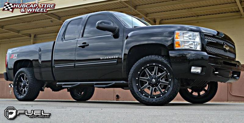 vehicle gallery/chevrolet silverado 1500 fuel maverick d538 0X0  Black & Milled wheels and rims