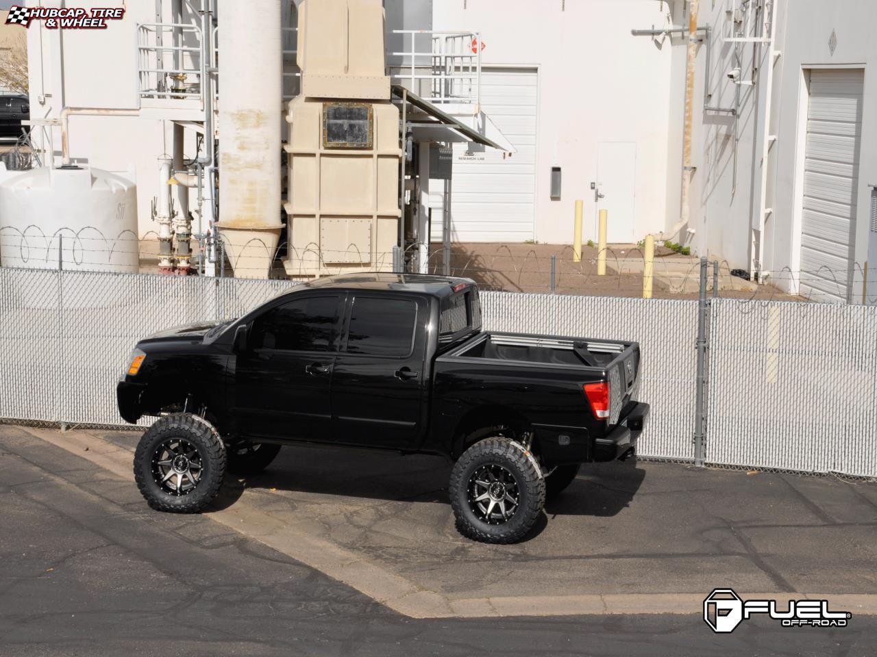 vehicle gallery/nissan titan fuel rampage d238 0X0  Anthracite center, gloss black lip wheels and rims