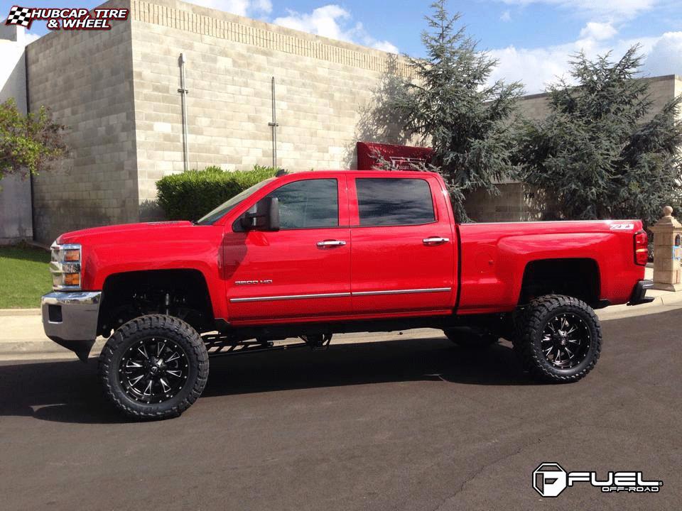 vehicle gallery/chevrolet silverado fuel throttle d513 20X10 Matte Black & Milled wheels and rims