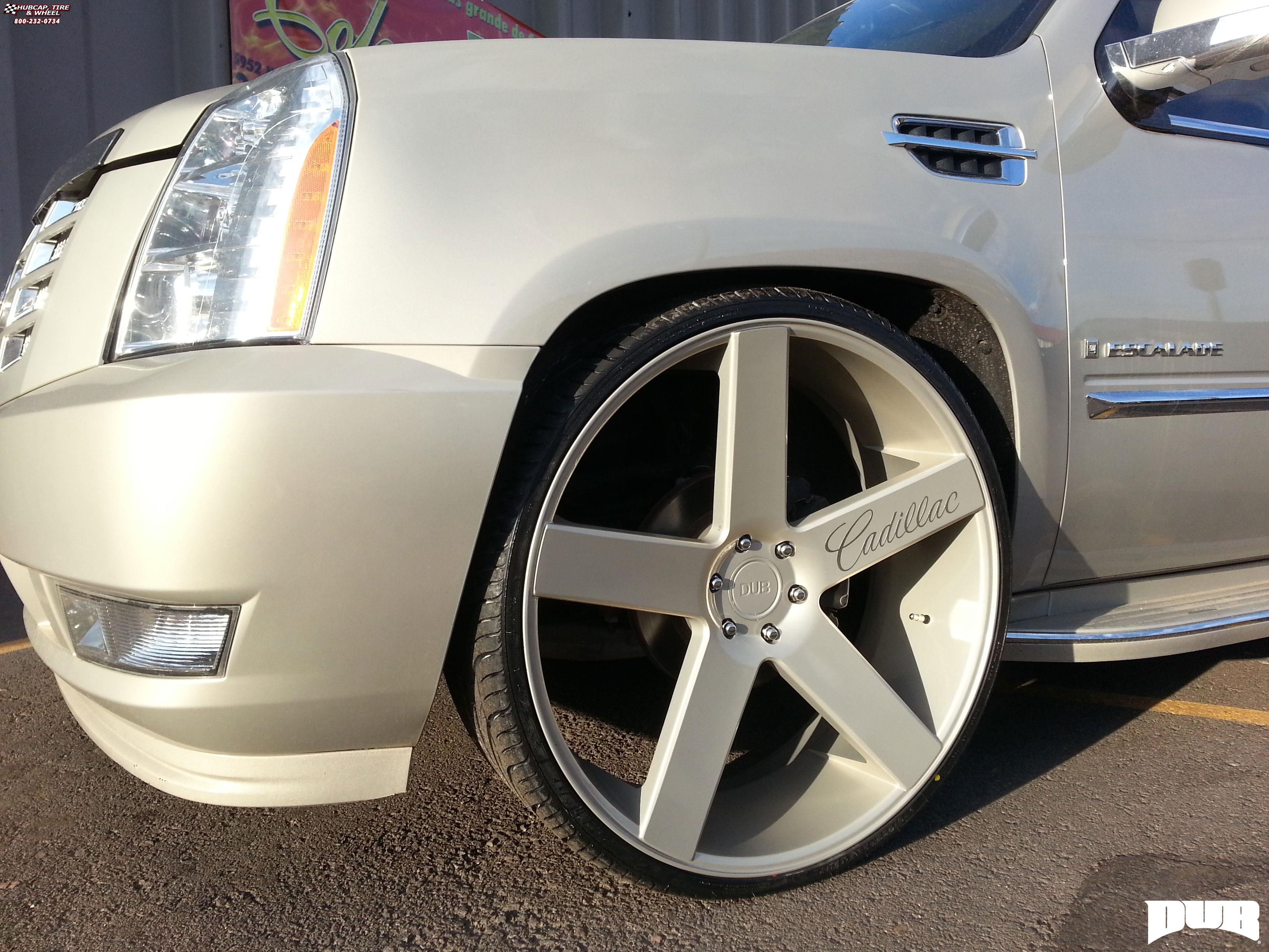 vehicle gallery/cadillac escalade dub baller s116 28X10  Black & Machined with Dark Tint wheels and rims