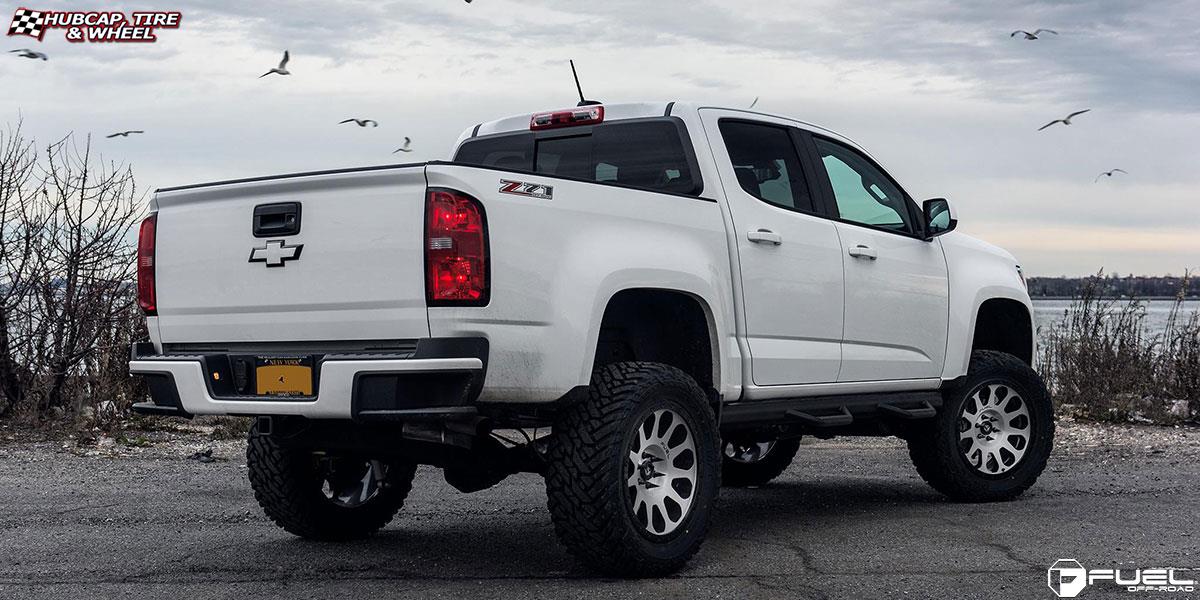 vehicle gallery/chevrolet colorado fuel vector d580 20X9  Brushed Face | Gloss Black Windows | Gloss Black Ring wheels and rims