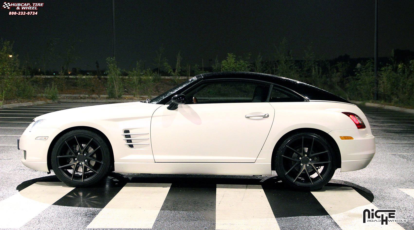 vehicle gallery/chrysler crossfire niche targa m130  Black & Machined with Dark Tint wheels and rims