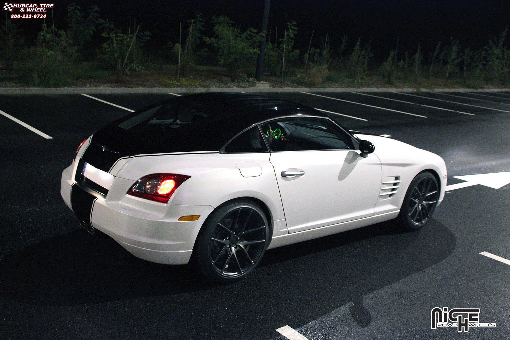 vehicle gallery/chrysler crossfire niche targa m130  Black & Machined with Dark Tint wheels and rims