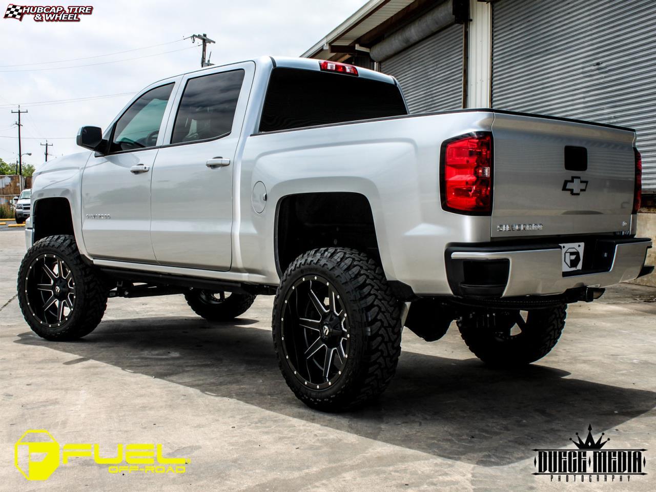 vehicle gallery/chevrolet silverado fuel maverick d262 22X12 Black & Milled wheels and rims
