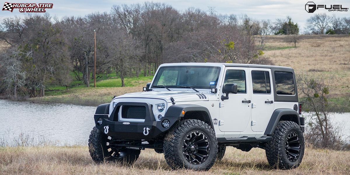 vehicle gallery/jeep wrangler fuel assault d546 20X12  Black & Milled wheels and rims