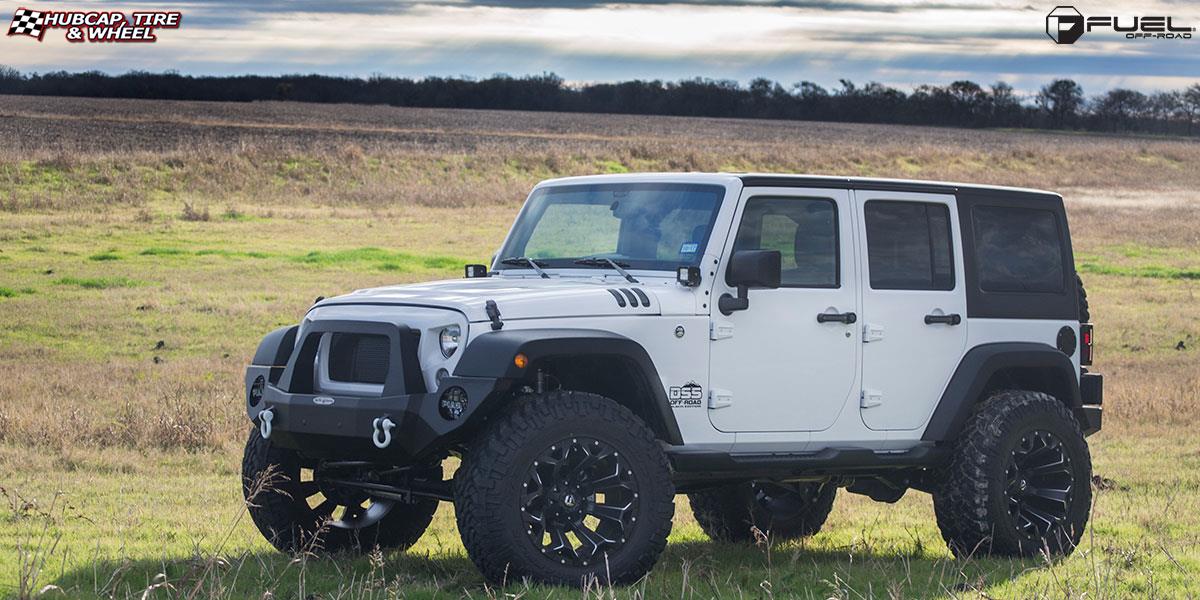 vehicle gallery/jeep wrangler fuel assault d546 20X12  Black & Milled wheels and rims