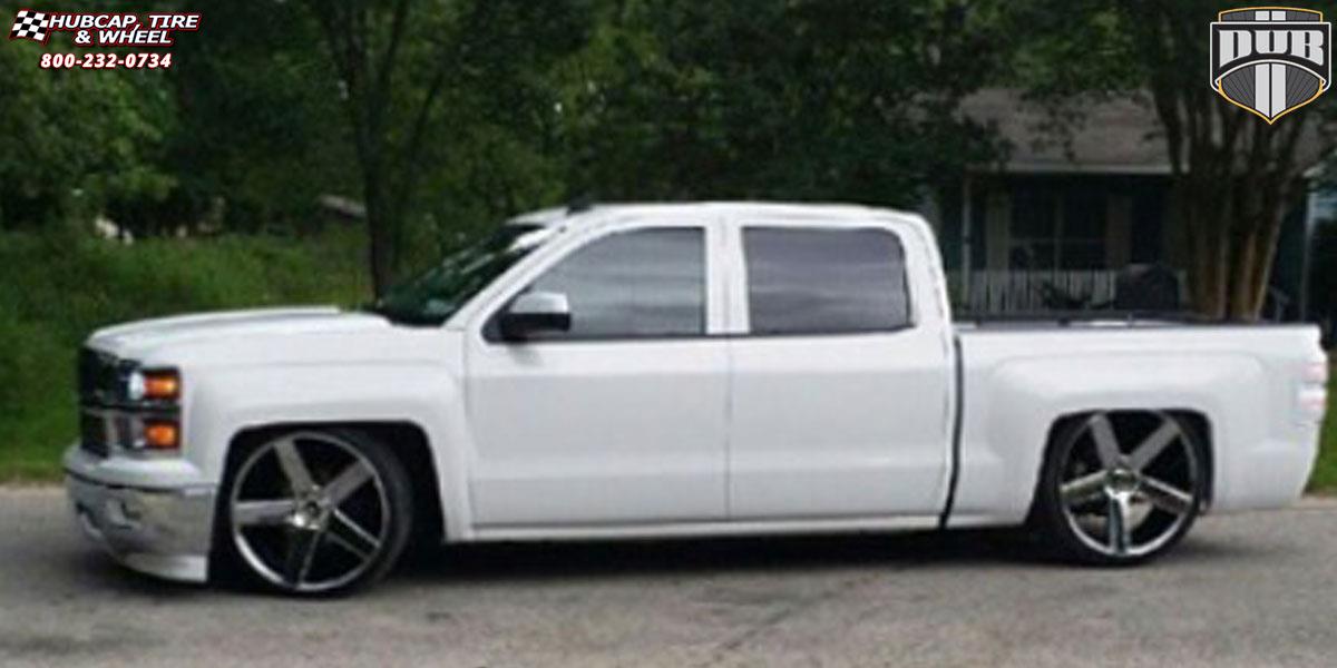 vehicle gallery/chevrolet silverado 1500 hd dub baller s116 24X10 Black & Machined with Dark Tint wheels and rims