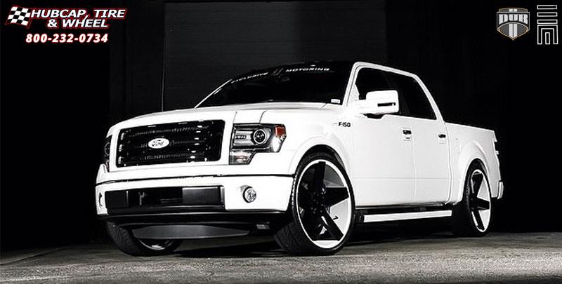 vehicle gallery/ford f 150 dub baller s116 26X10  Black & Machined with Dark Tint wheels and rims