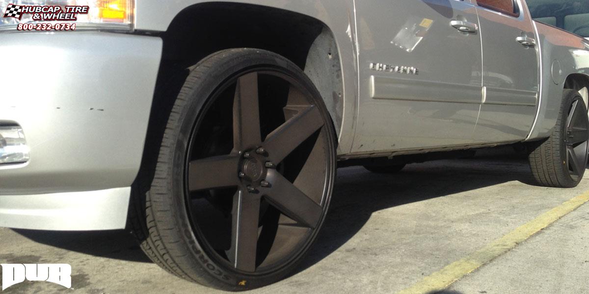 vehicle gallery/chevrolet silverado 1500 dub baller s116 26X10 Black & Machined with Dark Tint wheels and rims