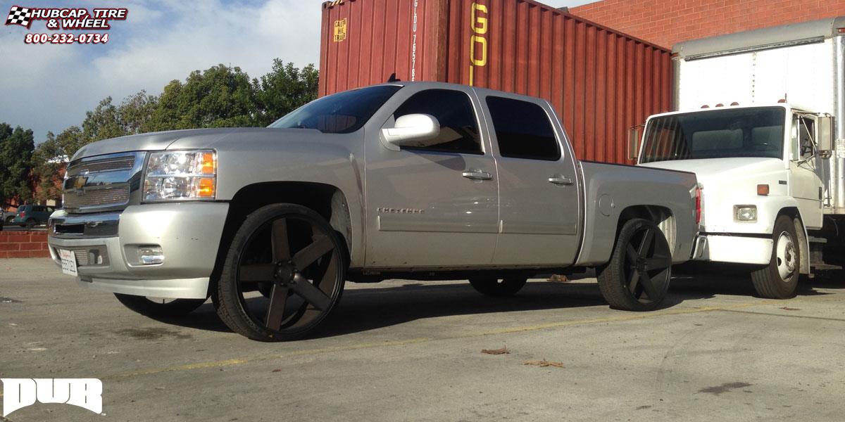 vehicle gallery/chevrolet silverado 1500 dub baller s116 26X10 Black & Machined with Dark Tint wheels and rims