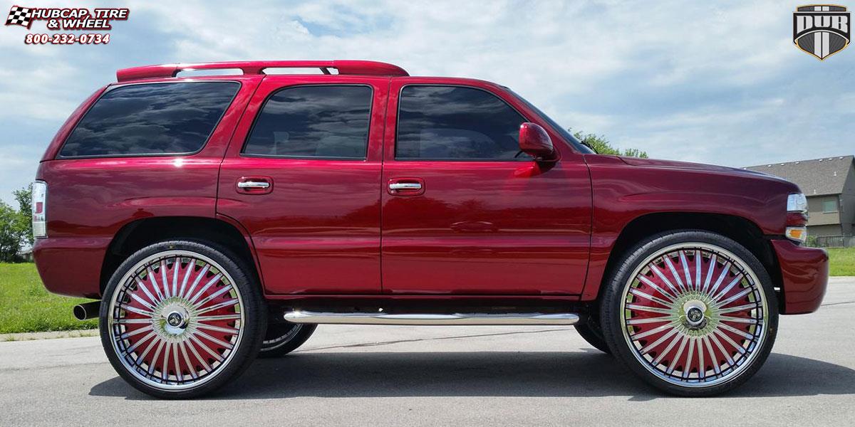 vehicle gallery/chevrolet tahoe dub s723 boogee 30X10  Chrome wheels and rims