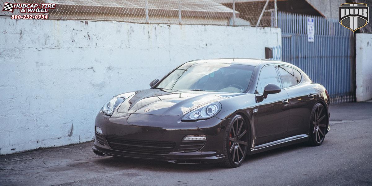 vehicle gallery/porsche panamera dub shot calla s121 22X9  Black & Machined with Dark Tint wheels and rims