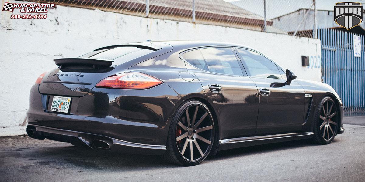 vehicle gallery/porsche panamera dub shot calla s121 22X9  Black & Machined with Dark Tint wheels and rims