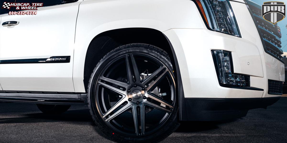 vehicle gallery/cadillac escalade dub skillz s123 24X10  Black & Machined with Dark Tint wheels and rims