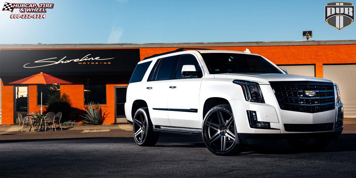 vehicle gallery/cadillac escalade dub skillz s123 24X10  Black & Machined with Dark Tint wheels and rims