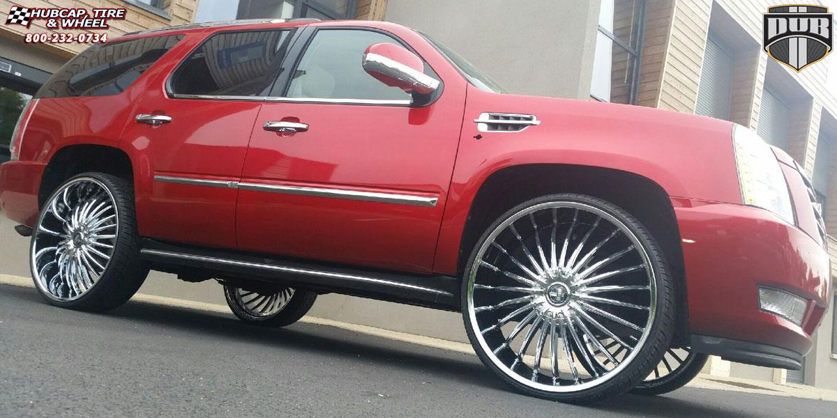 vehicle gallery/cadillac escalade dub suave s140 28X10  Chrome wheels and rims