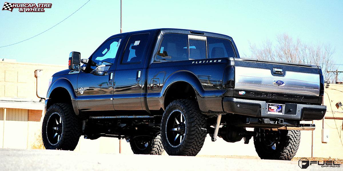 vehicle gallery/ford f 250 super duty fuel maverick d537 22X10 Matte Black & Machined Face wheels and rims
