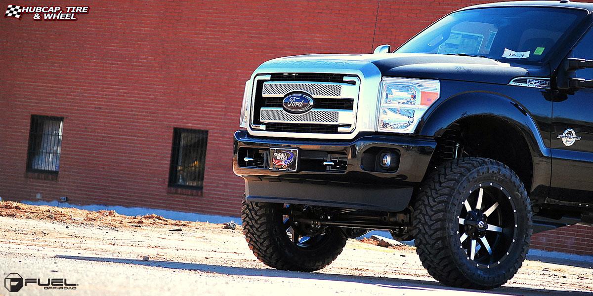 vehicle gallery/ford f 250 super duty fuel maverick d537 22X10 Matte Black & Machined Face wheels and rims