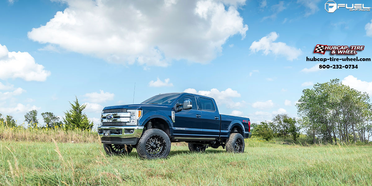 vehicle gallery/ford f 250 super duty fuel stroke d611 22x12  Gloss Black Milled wheels and rims