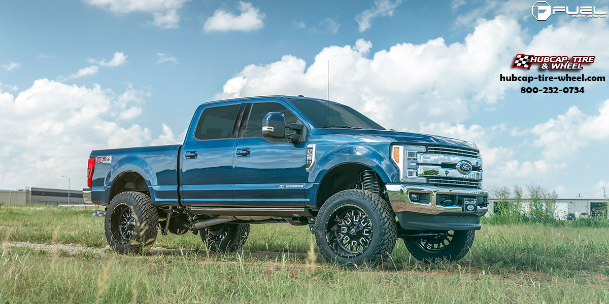 vehicle gallery/ford f 250 super duty fuel stroke d611 22x12  Gloss Black Milled wheels and rims