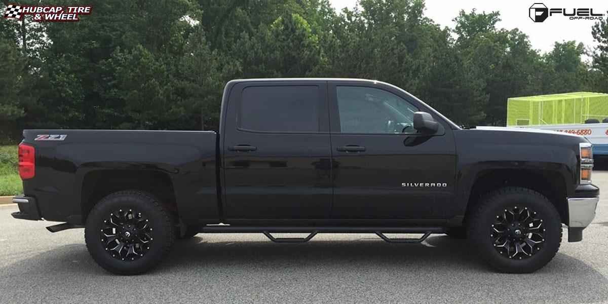 vehicle gallery/chevrolet silverado fuel assault d546 18X9  Black & Milled wheels and rims