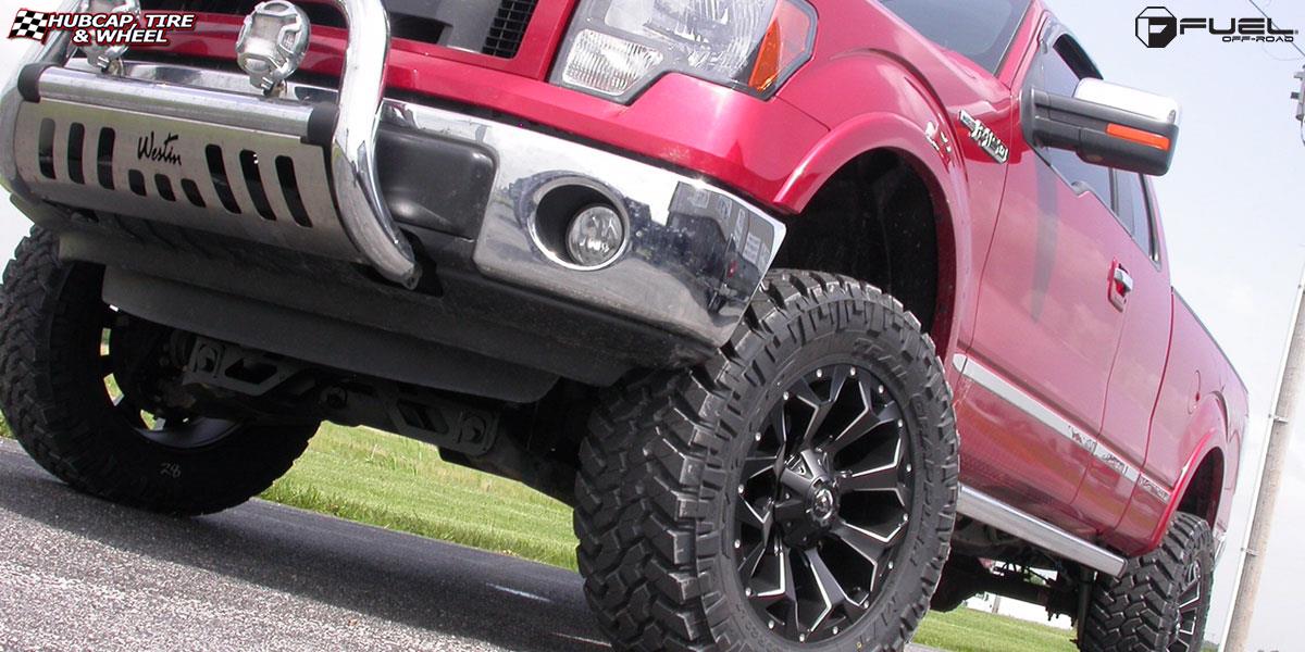 vehicle gallery/ford f 150 fuel assault d546 20X9  Black & Milled wheels and rims