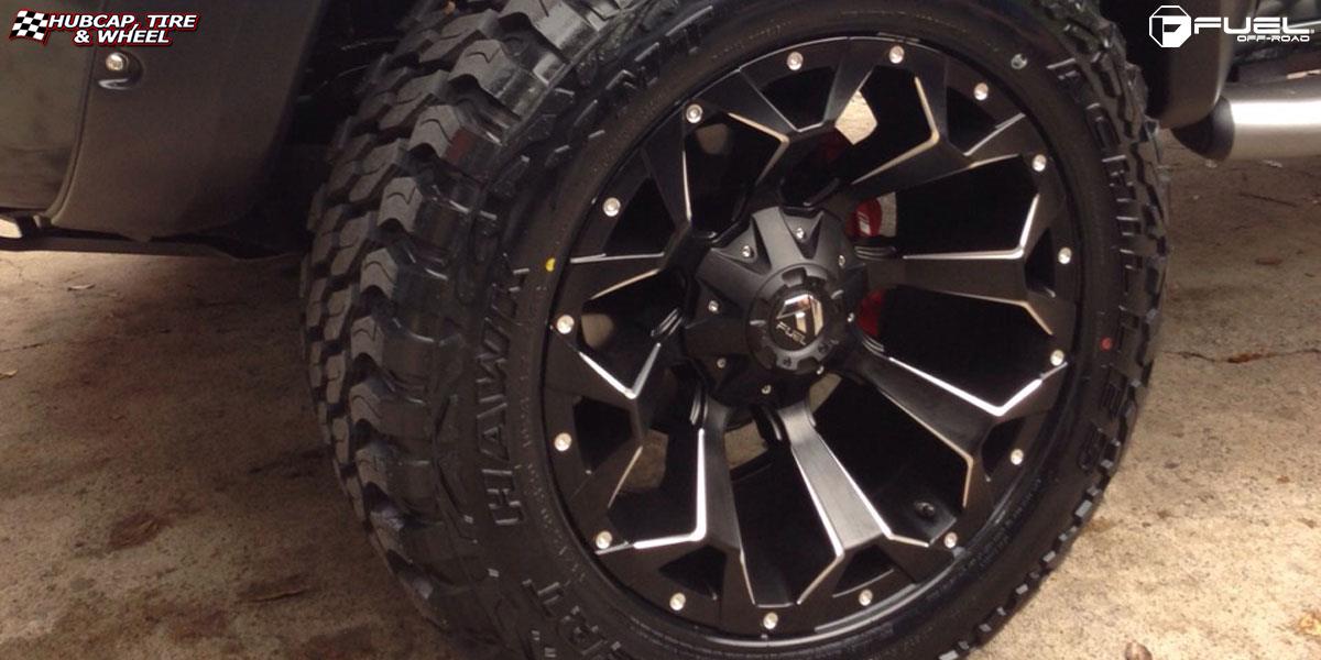 vehicle gallery/toyota tacoma fuel assault d546 20X10  Black & Milled wheels and rims