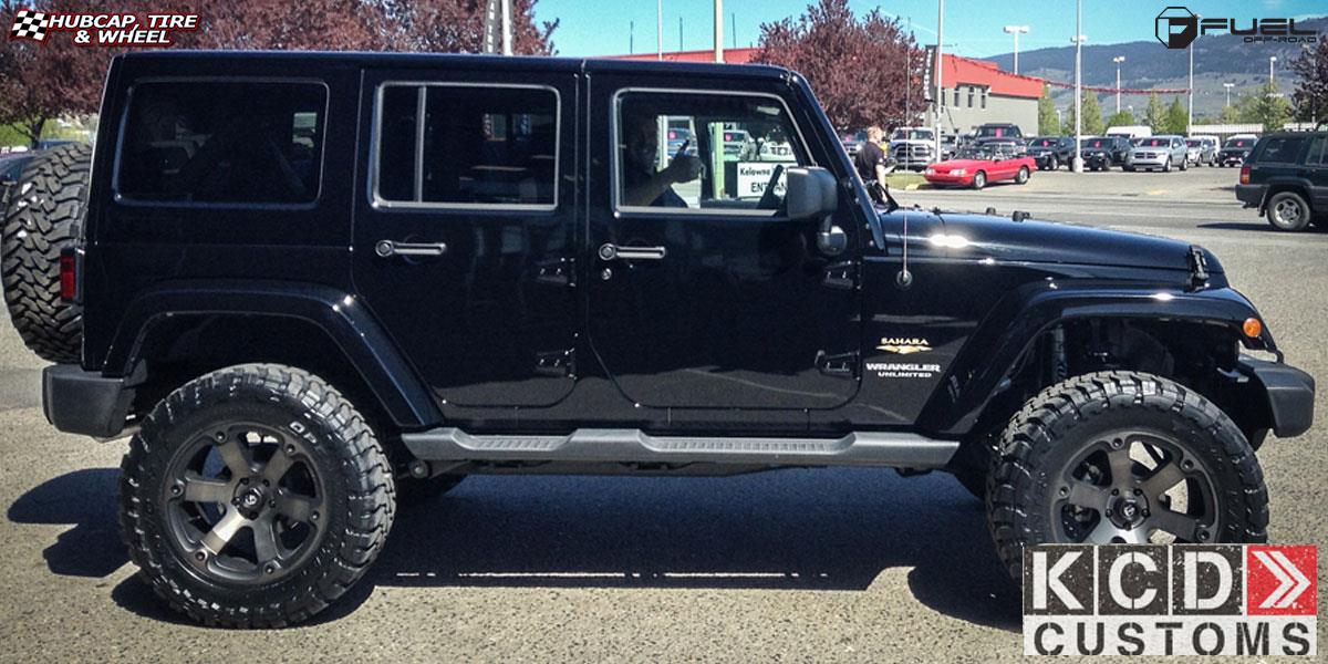 vehicle gallery/jeep wrangler fuel beast d564 20X9  Black & Machined with Dark Tint wheels and rims