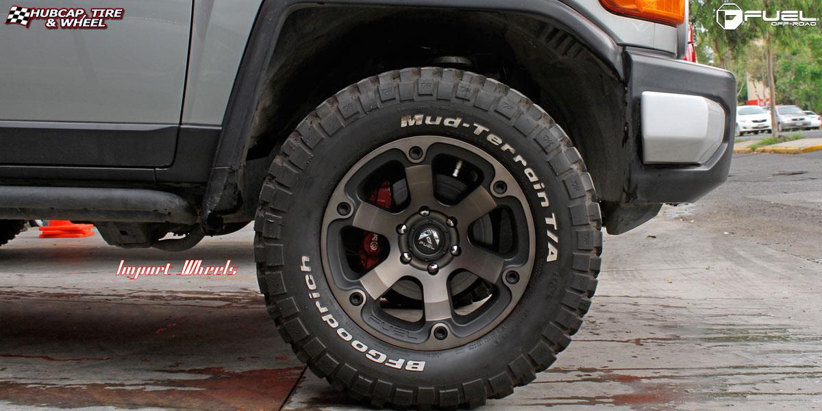 vehicle gallery/toyota fj cruiser fuel beast d564 18X9  Black & Machined with Dark Tint wheels and rims