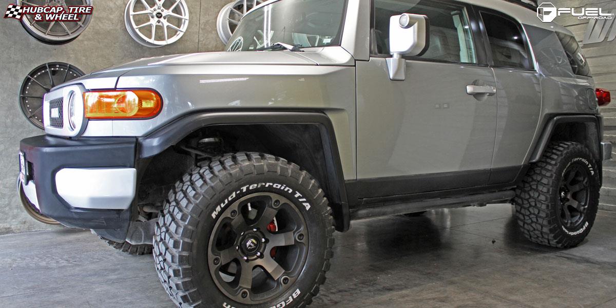 vehicle gallery/toyota fj cruiser fuel beast d564 18X9  Black & Machined with Dark Tint wheels and rims