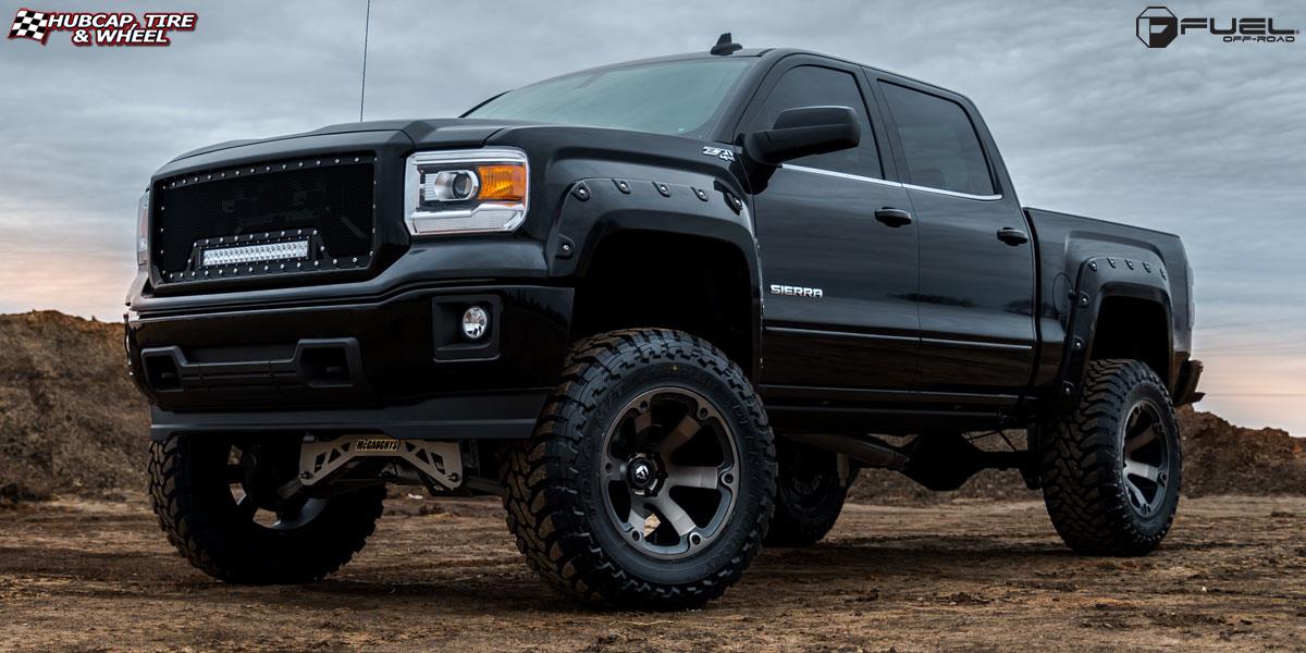 vehicle gallery/chevrolet silverado fuel beast d564 20X12  Black & Machined with Dark Tint wheels and rims