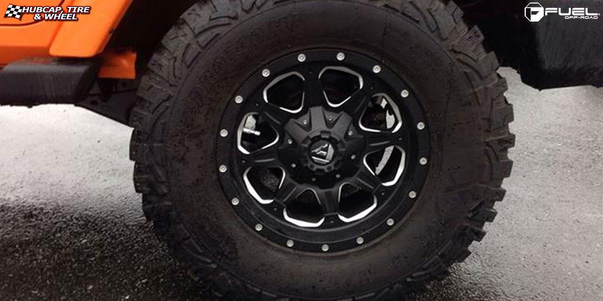 vehicle gallery/jeep wrangler fuel boost d534 17X9  Matte Black & Milled wheels and rims