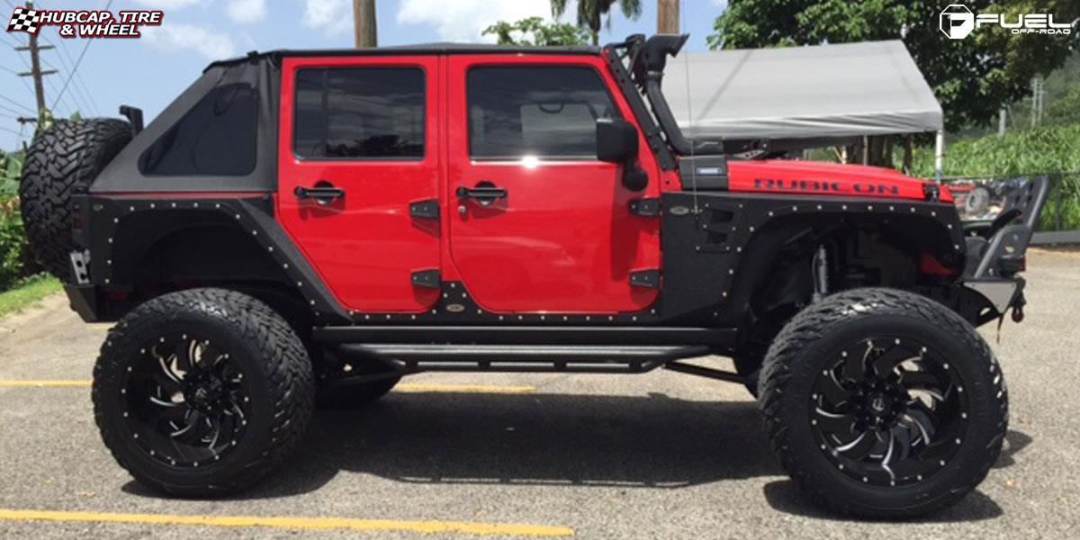 vehicle gallery/jeep wrangler fuel cleaver d239 22X14  Gloss Black & Milled wheels and rims