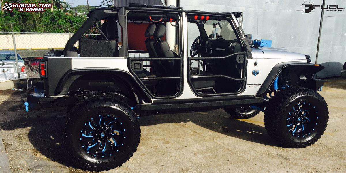 vehicle gallery/jeep wrangler fuel cleaver d239 20X12  Gloss Black & Milled wheels and rims