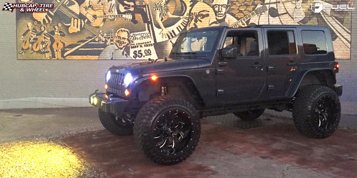 vehicle gallery/jeep wrangler fuel cleaver d239 22X14  Gloss Black & Milled wheels and rims