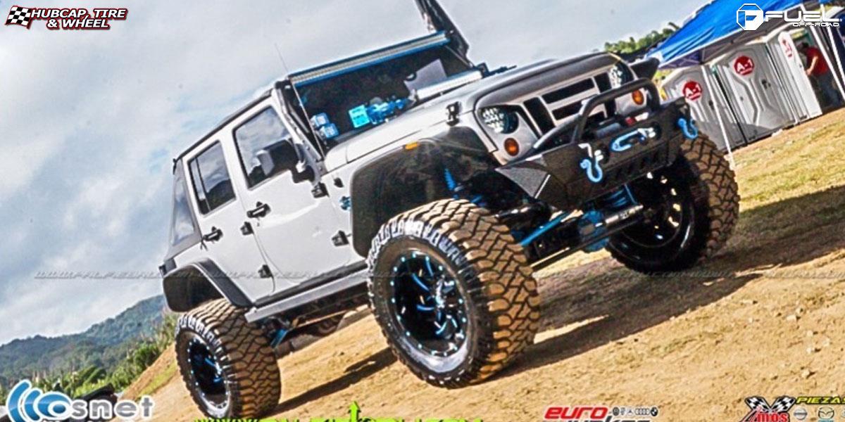 vehicle gallery/jeep wrangler fuel cleaver d239 20X12  Gloss Black & Milled wheels and rims