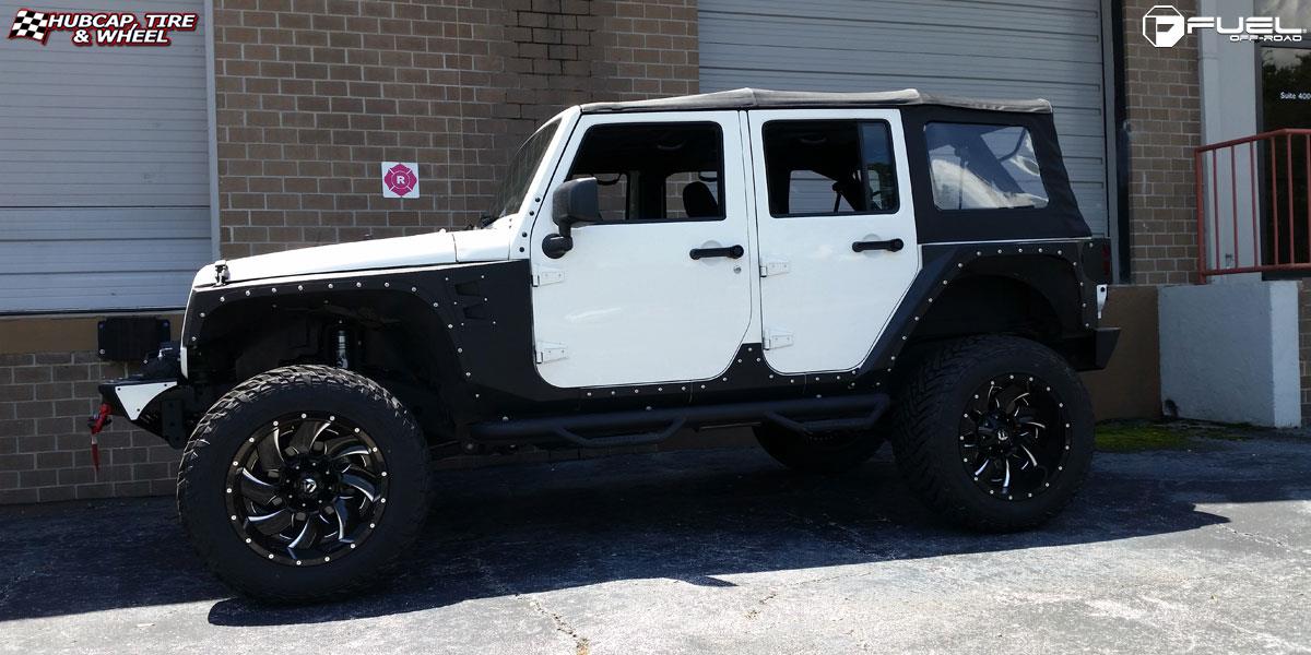 vehicle gallery/jeep wrangler fuel cleaver d239 20X12  Gloss Black & Milled wheels and rims