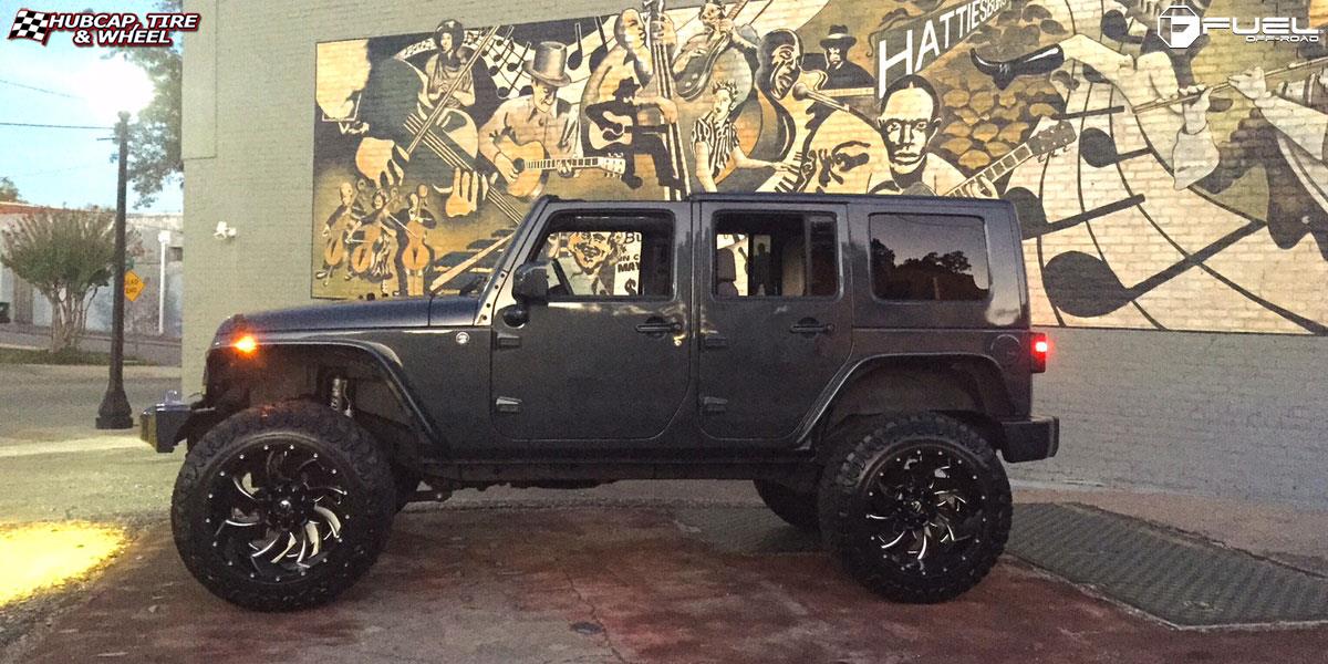 vehicle gallery/jeep wrangler fuel cleaver d239 22X14  Gloss Black & Milled wheels and rims