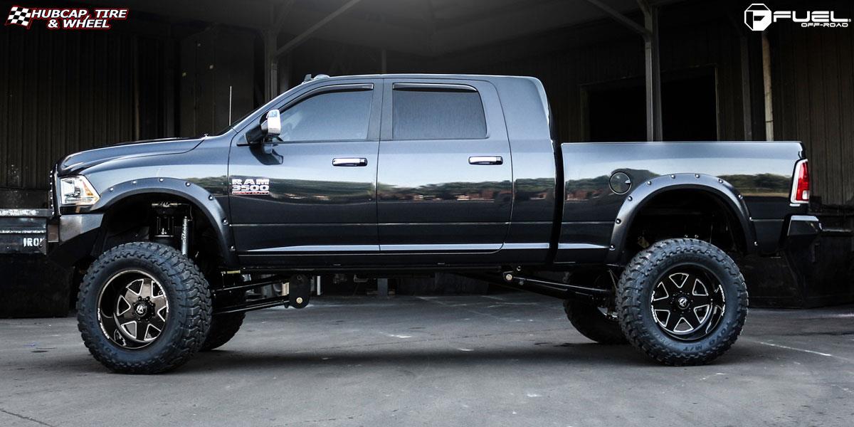 vehicle gallery/ram 3500 fuel forged ff17 22X12  Gloss Black & Milled wheels and rims