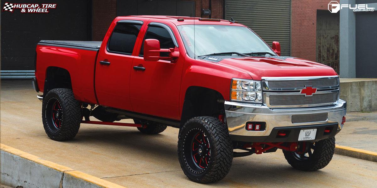 vehicle gallery/chevrolet silverado fuel forged ff02 22X10  Matte Black & Milled with Color Matched Windows wheels and rims